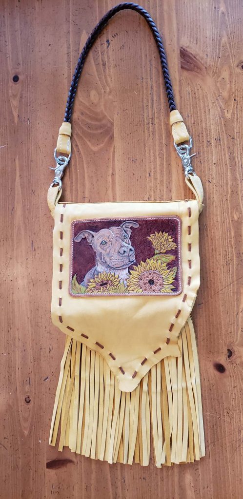 Custom Leather Purse with Dog ortrait