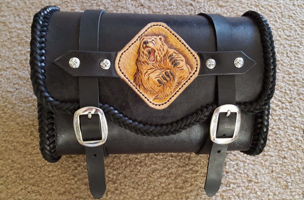 Custom Harley Tool Bag with Grizzly Bear