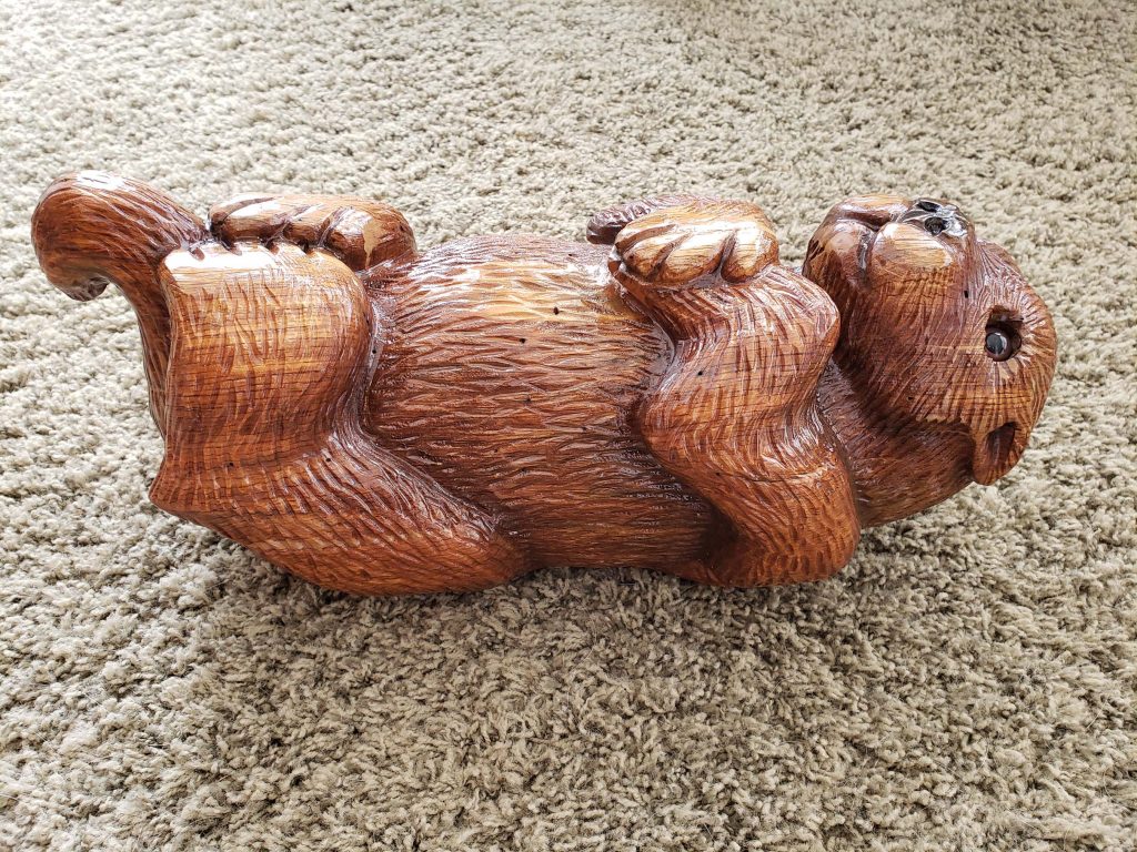Chainsaw-carved Otter
