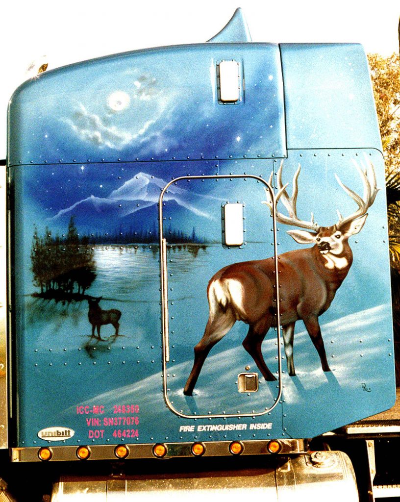Airbrushed 18-wheeled Winter Elk